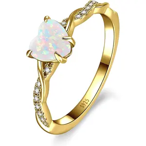 1.25ct Womens Heart Promise Ring, 925 Sterling Silver Heart Cut Created Emerald/Sapphire/Amethyst/Ruby/Cubic Zirconia/Opal Twisted Vine Engagement Ring for Women Size 5-10