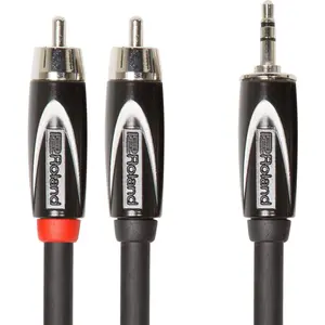 Roland RCC-5-352R Black Series 1/8" TRS Plug to Two RCA Interconnect Y-Cable (5')
