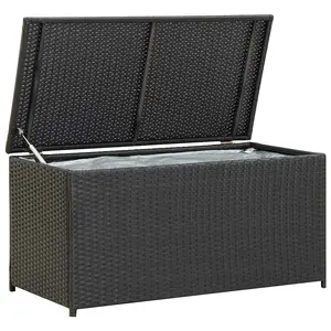 vidaXL Outdoor Storage, Deck Box with Lid, Patio Cabinet, Storage Chest for Outdoor Cushions Throw Pillows Garden Tools Pool Supplies, Black 46471