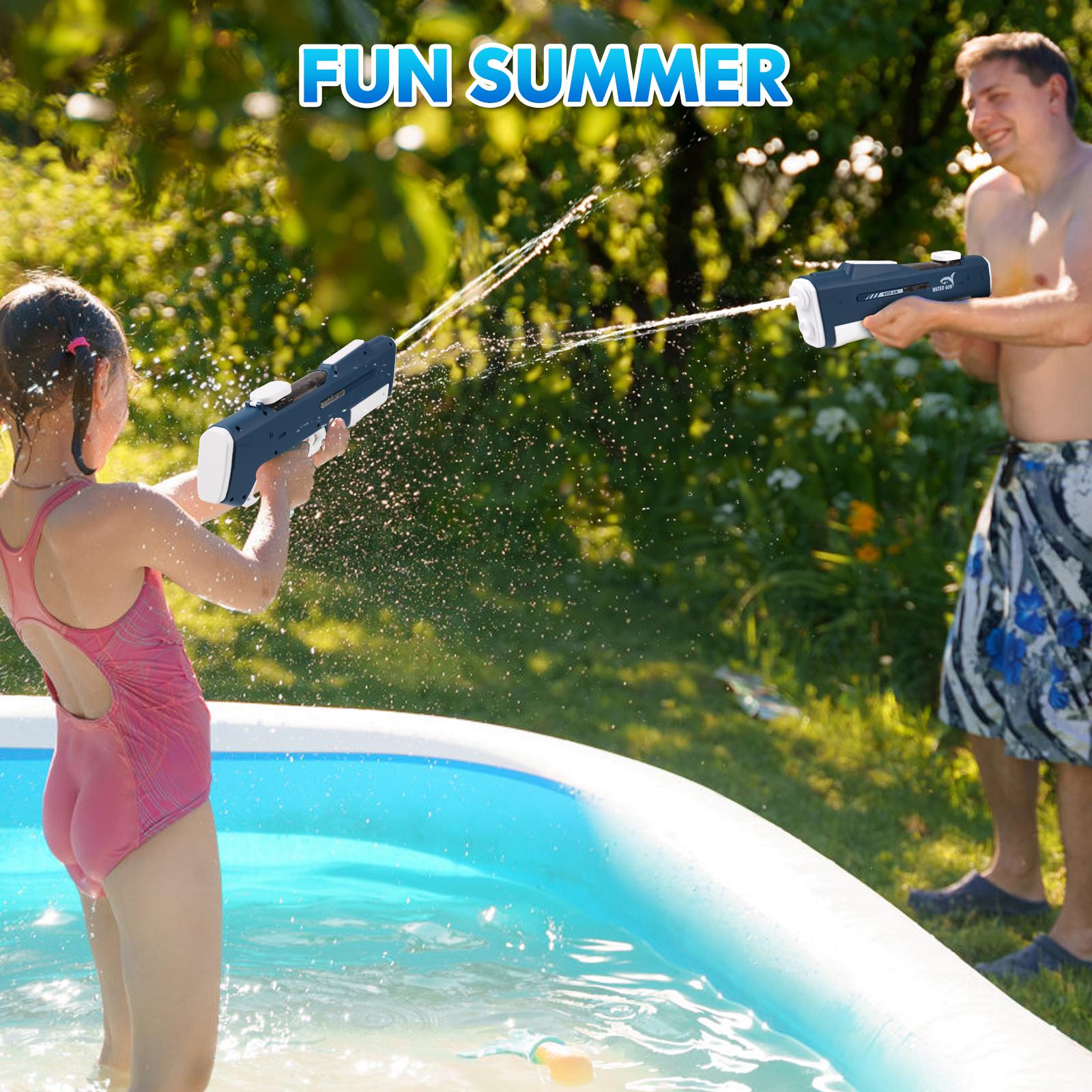 2026 New Rechargeable Electric Water Gun for Adults Kids,Battery-Powered Squirt Toy with Tank,Long Distance Shooting Extra Large Capacity,Perfect for Summer Fun Electric,Summer Outdoor Beach Play,Pool Garden Fun Inflatable Swimming Pool Inflatable Floatin
