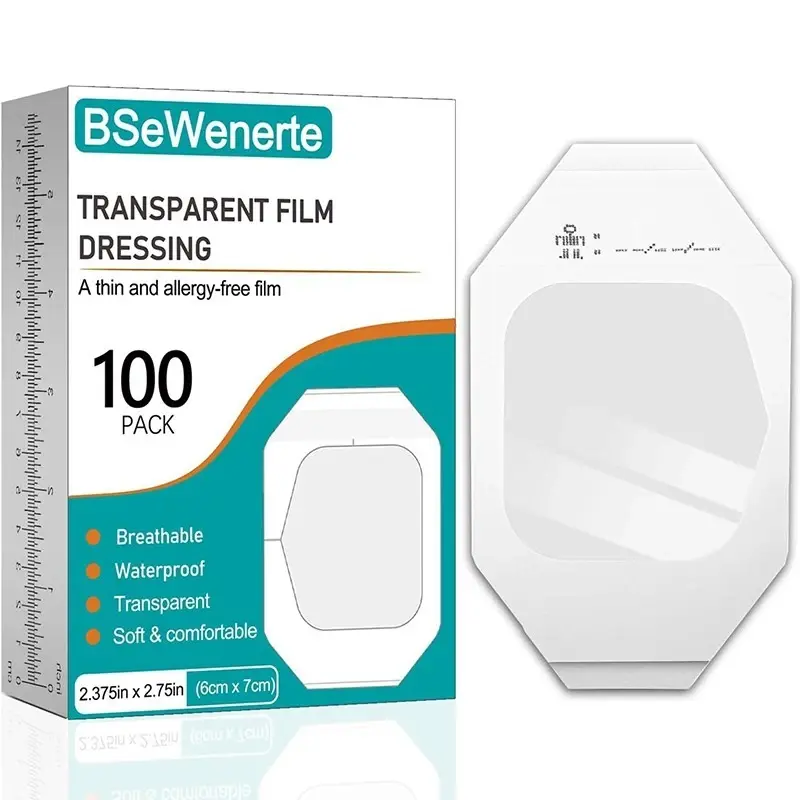 100PCS Tattoo Aftercare Bandages - Waterproof Transparent Adhesive Film Dressing Healing Patches for Easy Visibility, Comfortable Fit, Daily Activities, Body Conformity, Dry Covered Area