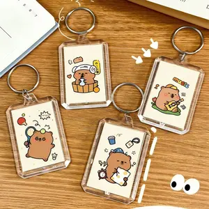 Cartoon Capybara Keychain Backpack DIY Hanging Decoration, Cute Key Ring Pendant Small Gift, Adorable Accessory for Bags