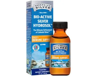 Sovereign Silver Immune Support - Colloidal Silver, Bio-Active Silver Hydrosol, 10 ppm, Liquid Twist Top, Travel Size, 1 Fl Oz, (29 mL)