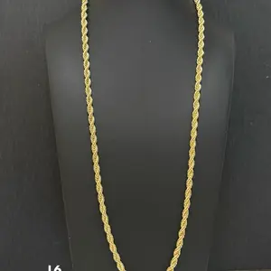 5mm 18K Gold Filled Rope Chain Necklace 26” | Non-Tarnish, Water Resistant, Bold Statement Chain (Not Solid Gold)
