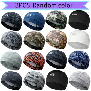 SHINEMEOTH Sports Cap 2PCS/3PCS Sweat-absorbing and breathable sports cap with ice silk texture, breathable and moisture-proof, lightweight helmet liner for men and women - Ice silk cooling, ideal for cycling, hiking, and running