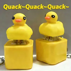 September Laurel  Cute Luminous Quacking Yellow Duck Fidget Toy Keychain | Satisfying Sound Stress Relief Toy, Funny Sensory Toy, Trendy Gift for Kids & Adults