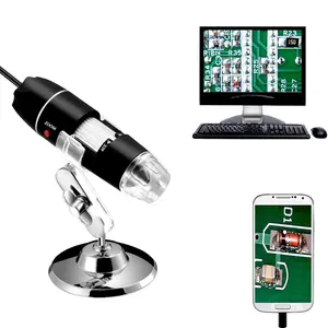 40 to 1000x Magnification Endoscope, 8 LED USB 2.0 Digital Microscope, Mini Camera with OTG Adapter and Metal Stand, Compatible with Mac Windows 7 8 10 11 Android Linux