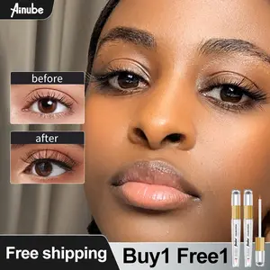 Ainube Lash Growth Serum – Plant-Based Formula for Naturally Longer, Fuller Lashes | Dual Tube Set (3ml x 2) | Nourishing, Gentle & Safe for Sensitive Eyes