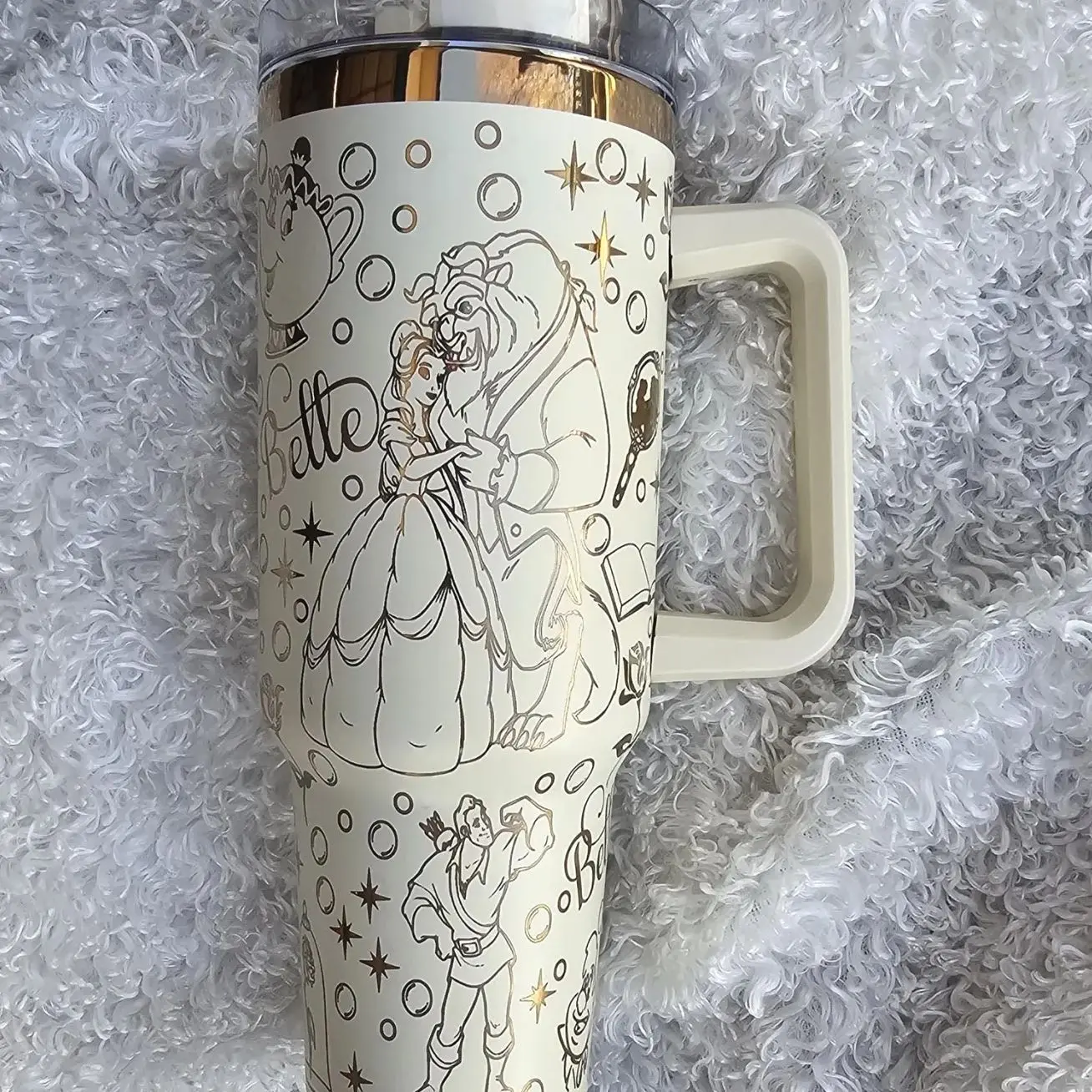 Beauty & The Beast Theme Laser Engraved Tumbler 40oz/30oz Personalized Custom Made Belle Cup