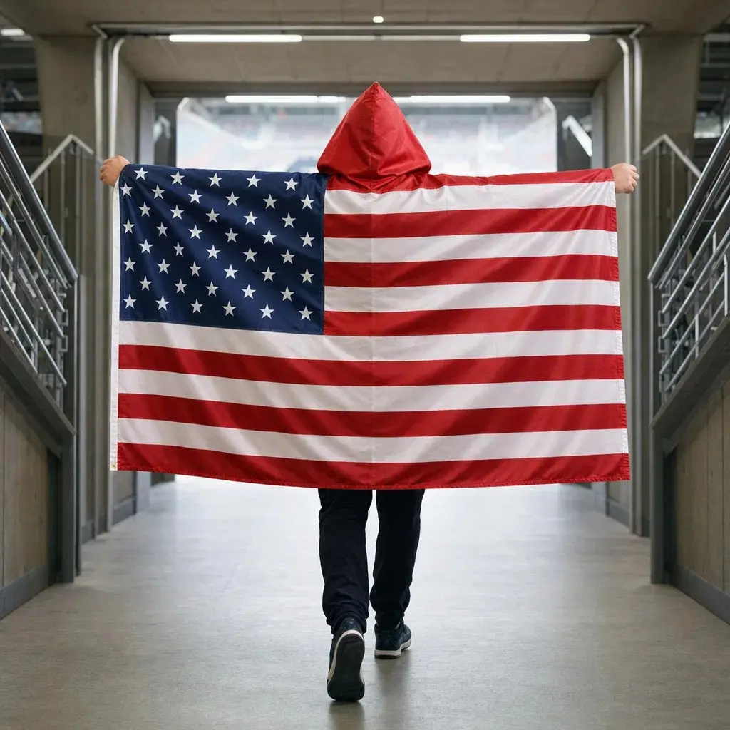 USA Soccer Fan Flag Cape With Hood | Stadium Wearable Flag | One Size