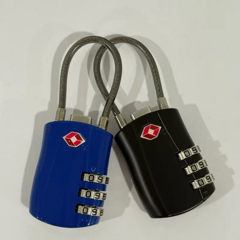 2 Pack TSA Approved Luggage Lock – 3-Digit Combination Travel Padlock for Suitcases & Bags (Blue / Black)