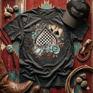 Vintage western Comfort Colors T-shirt, Womens western graphic tees, western yallternative concert shirt, Ace of Spades shirt for her, dressy western tops, Western tops