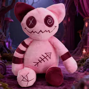 Hallowen Zombie Cat Plush Toys Stuffed Animal Soft Toys Pink Kawaii Pink Fish Cat Cartoon Peripheral Toy Throw Pillow Home Decor