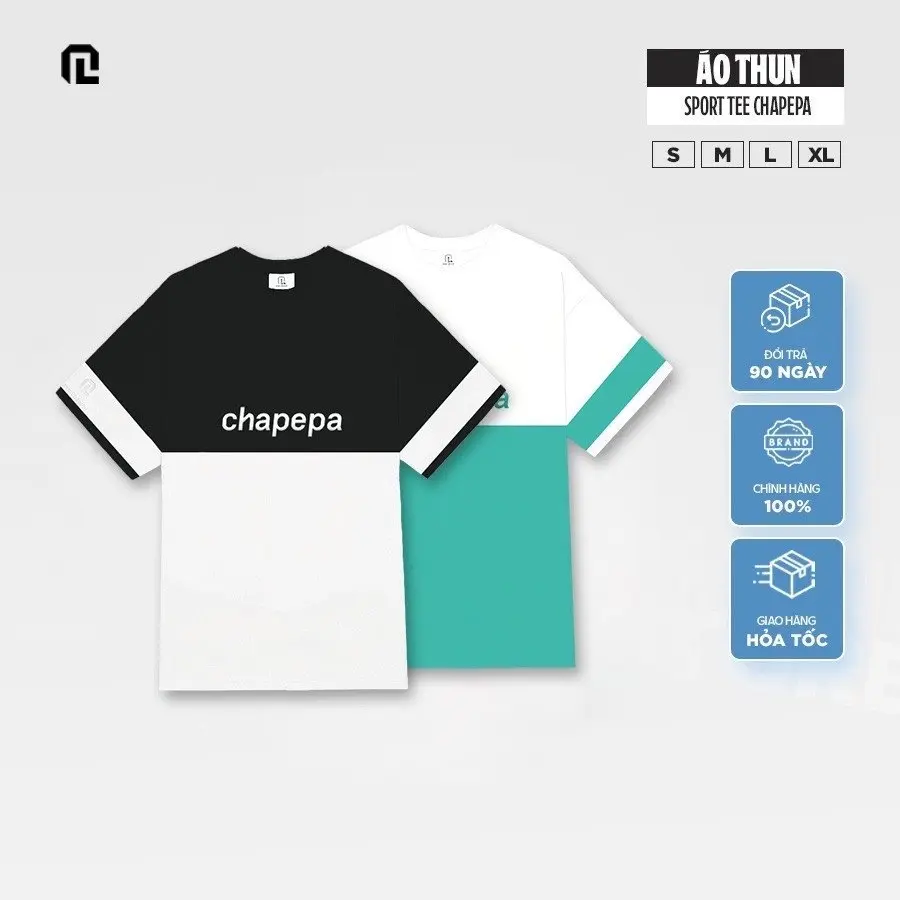 Sport Tee Chapepa t-shirt, Quang Linh brand, featuring comfortable and dynamic sleeve panel design. Made of 100% cotton, 250gsm, providing a comfortable and active wear.