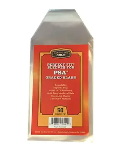 *Cardboard Gold - PSA Graded Card Sleeves - Perfect Fit Resealable Sleeves - 50 Count Pack
