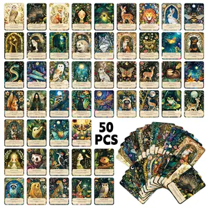 50 Personal Inspirational Cards, Forest Spirit Animal Intuition Cards, Women Encouragement Cards, Spiritual Oracle Deck, Growth and Insight Cards