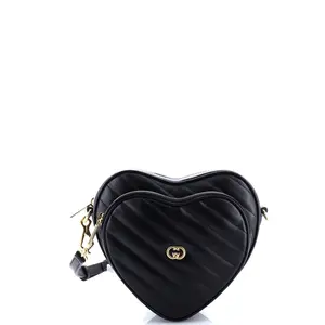 Pre-owned GUCCI Leather Shoulder Bags Interlocking G Heart Shoulder Bag Diagonal Quilted Mini by Rebag