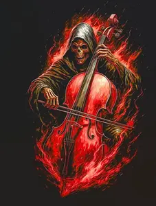 Halftone Skull Only for Black Fabric Ready to Press Heat Transfer DTF Transfer Direct to Film for Cotton and Polyester Garments