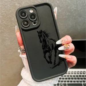 Horse Pattern Phone Case, Anti-Drop Scratch-Resistant, Compatible with iPhone 11/12/13/14/15 Series, Perfect Gift for Parents & Friends