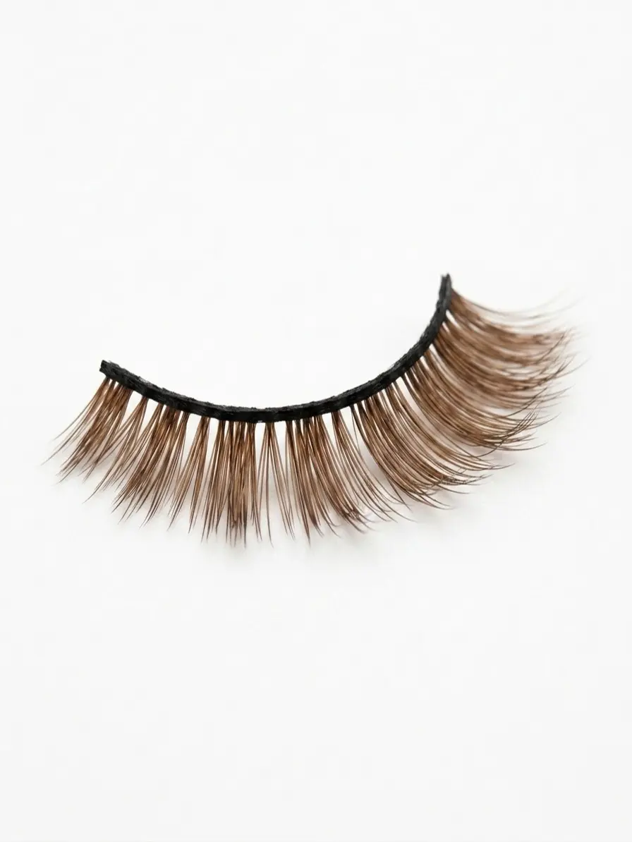 Brown Faux Strip Eyelashes Style 17