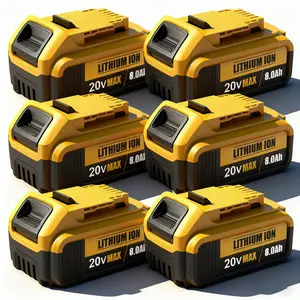 8.0Ah Lithium Battery Replacement for Dewalt 20V Battery Lithium-ion MAX DCB200 DCD/DCF/DCG/DCS Series dewalt batteries Black Friday