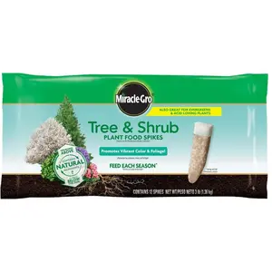 Tree and Shrub Plant Food Spikes 3 lb. For Deciduous, Flowering and Evergreen Trees, 12-Spikes, Dry Plant Fertilizer