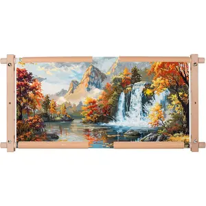 Detachable Embroidery Tapestry Scroll Frame Detachable Cross Stitch Frame Scroll Embroidery & Quilting Holder for Cross Stitch Needlepoint Sewing Projects (21.45inch*11.8inch)