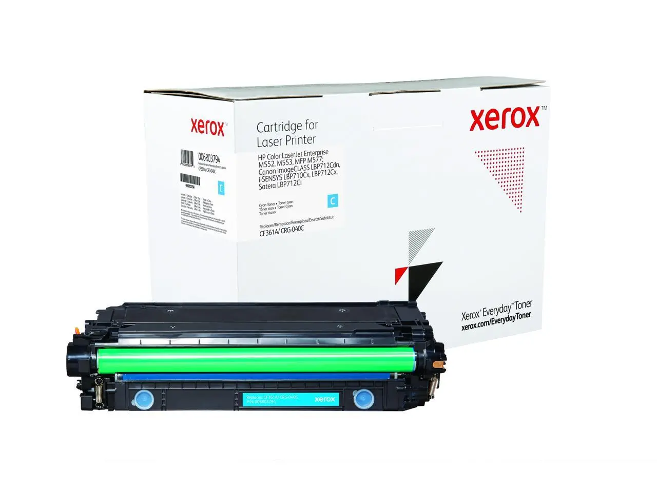 Xerox 006R03794 Compatible Toner Cartridge Replaces HP CF361A Cyan Standard Yield; CRG-040 Cyan