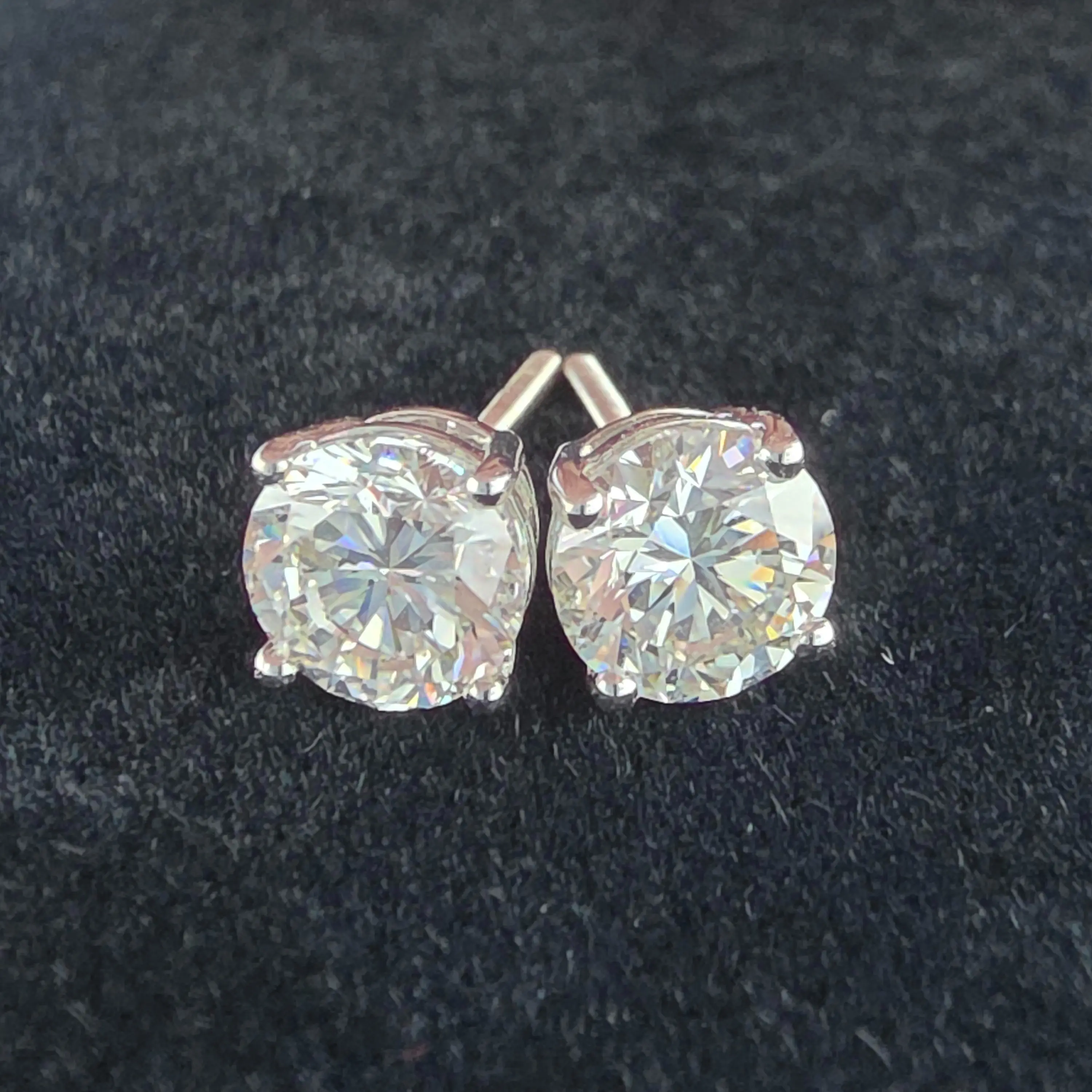 14K Gold Lab-Grown Diamond Stud Earrings : Yellow Gold or White Gold : 1/2 CTW through 4 CTW : VS Clarity : F+ Color