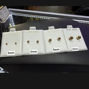 14K Gold Ball Stud Earrings Screw Back – Minimal Everyday Gold Studs for Kids & Adults