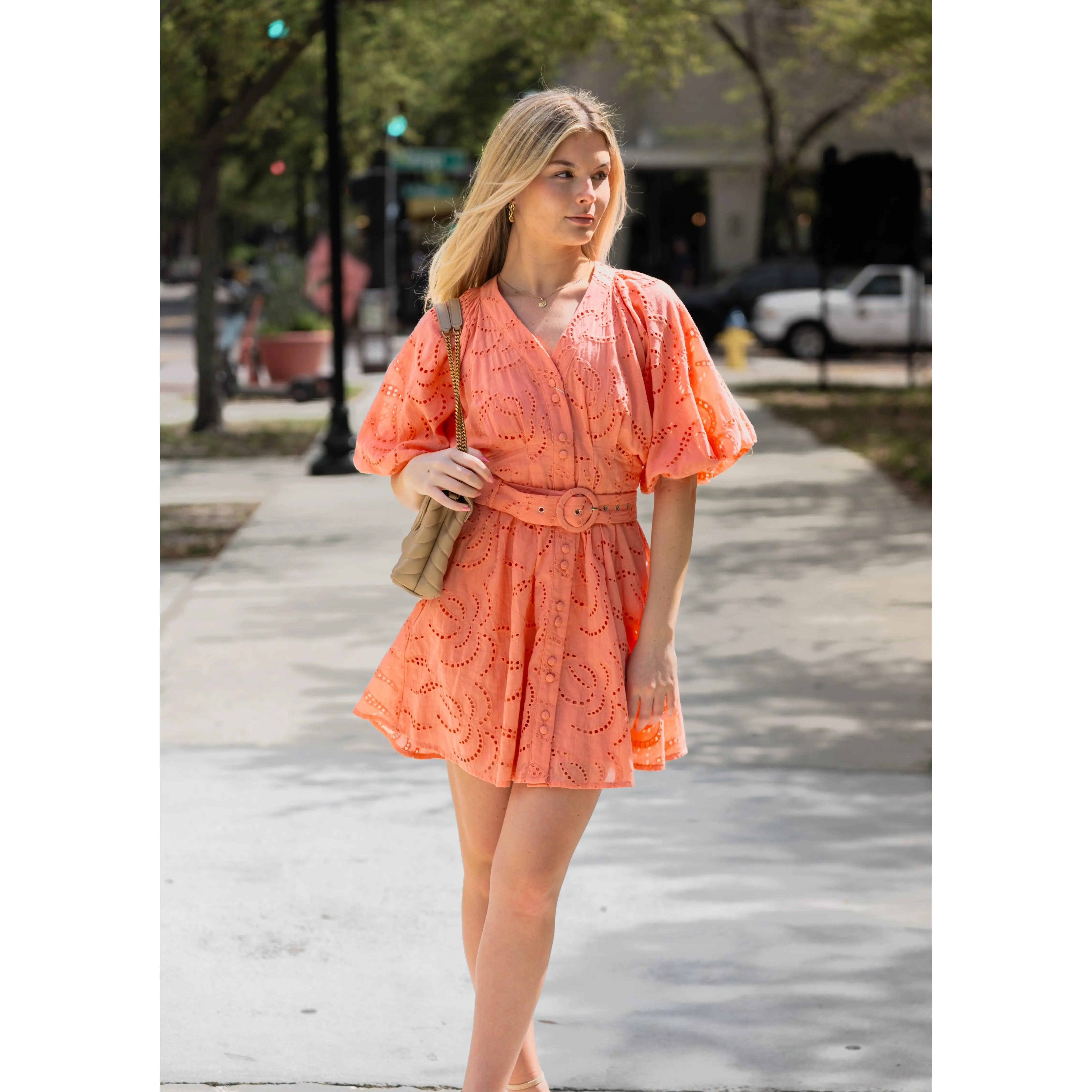Prague Dress- Salmon