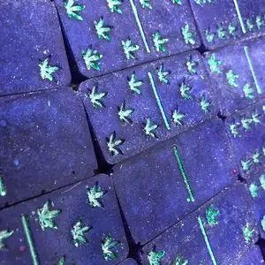 Oak leaf resin dominoes purple and green