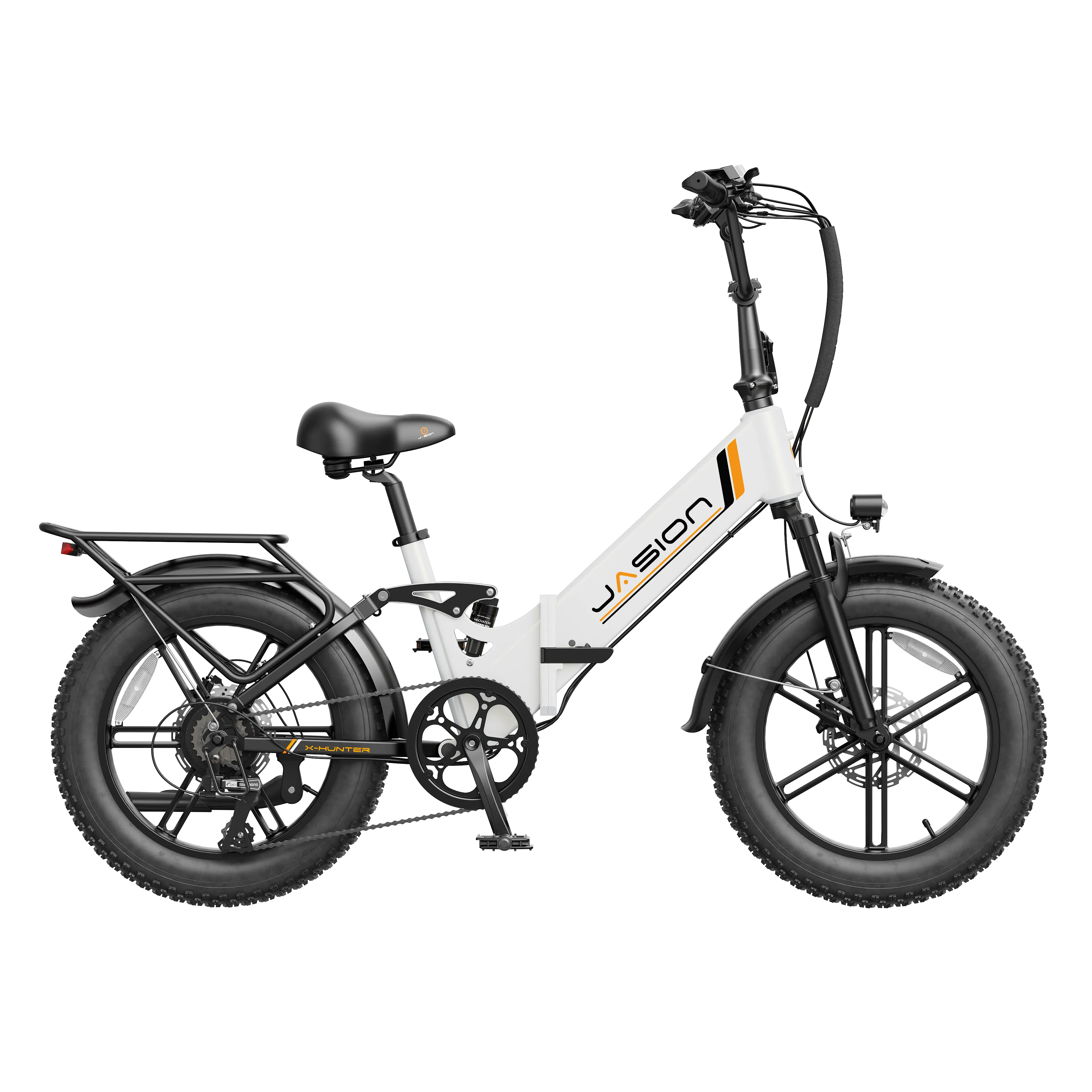 Jasion X-Hunter ST Foldable Electric Bike for Adults | 1400W Peak Motor | 30+ MPH | Up to 71 Miles | 20×4” Fat Tire | Full Suspension | Dual Hydraulic Brakes