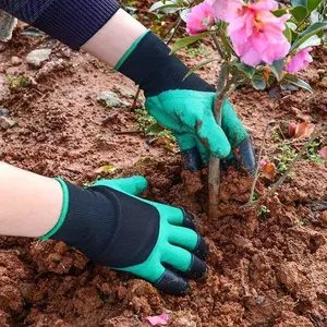 3-Piece Garden Gloves with Claws, Ideal for Digging, Planting, Weeding, Sowing, Safe for Rose Pruning, Best Gardening Tool Gift