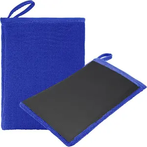 2Pack Clay Mitt, Microfiber Clay Bar Towel for  Detailing, Medium Grade Bar Glove Auto Detailing (Blue)