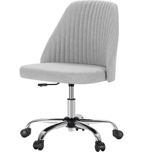 Swivel Armless Task Chair with Brass Frame
