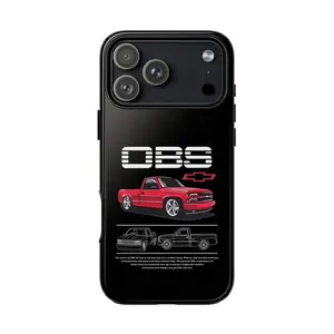 Cherry Red OBS Design Tough Case For iPhone, Phone Case For Chevy Fans, Pickup iPhone Case For Speed LoversSuitable for iPhone 17-11 Pro Max/Plus and  Samsung Galaxy S23-25