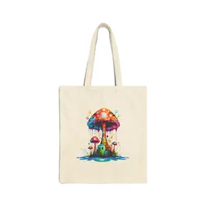 SHROOM/TRIPPY STYLE TOTE, HIPPIE TATTOO BAG, PEACE AND PRIDE TOTE,  MUSHROOM PEACE SIGN BAG, VINTAGE TOTE multicoloured casual white plain