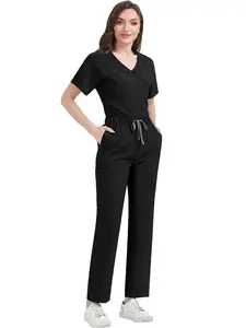 Breathable & Comfortable Two-Piece Scrubs | Export Quality Solid Color Uniform for Beauty Therapists, Maternity Caregivers, Veterinary Teams, Elderly Care Staff, and Private Nannies