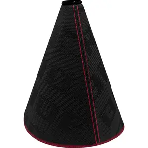 Gear Shift Knob Boot Dust Cover, Shifter Shift Boot Cover Protector, Canvas Fabric Manual Automatic Stick Shifts Knob Sleeve Gear Gaiter Protector with Stitch, Universal Car Accessories（Black）