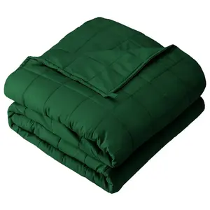 Cotton Weighted Blanket by Bare Home - 25 lb 80" x 87", Forest Green