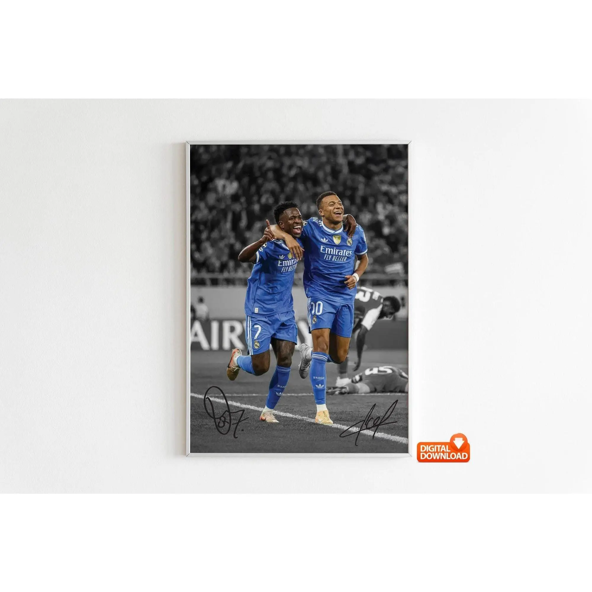Kylian Mbappe Poster, Vinicius Junior Poster, Signed Football Poster( Unframed - Print Only )