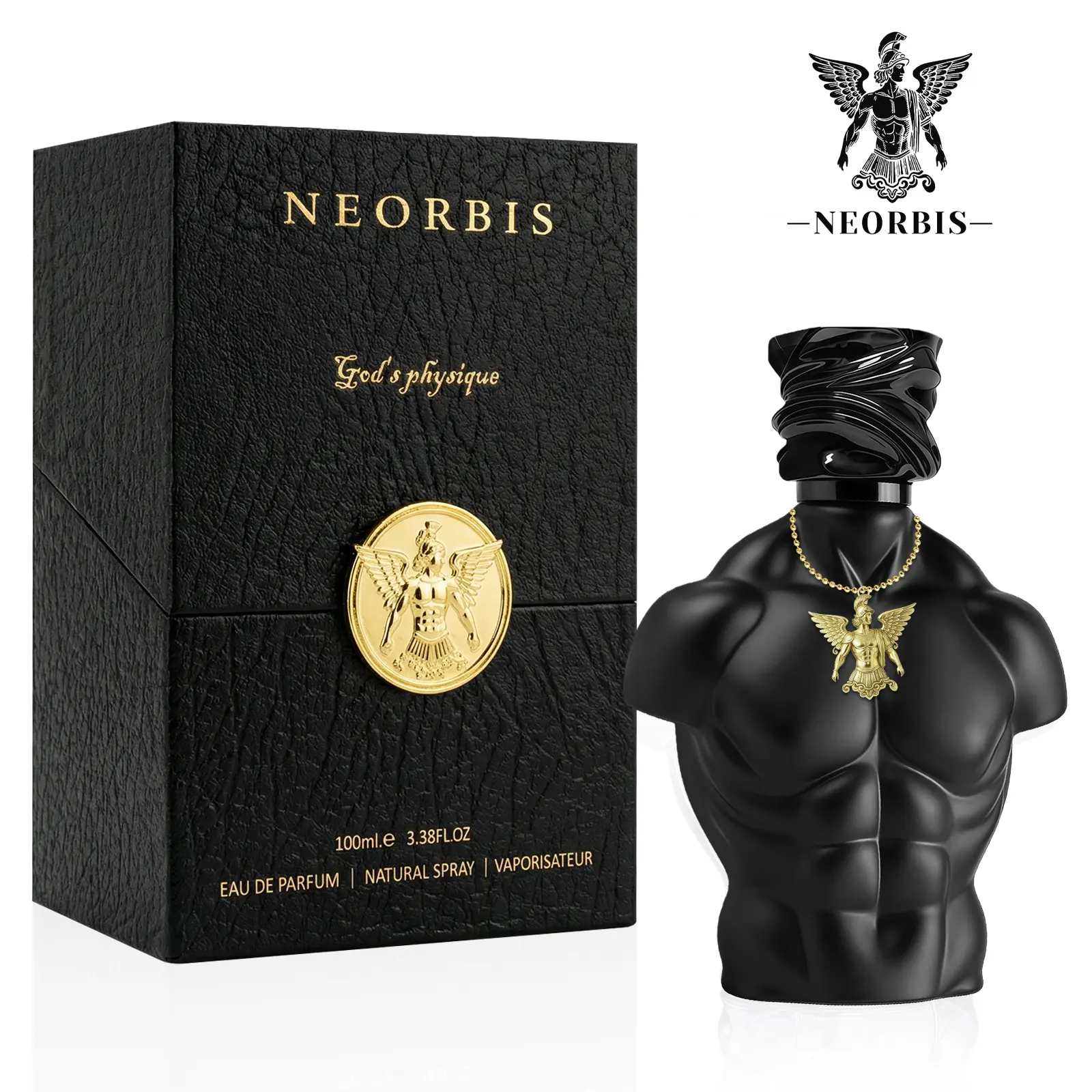NEORBIS Men's Eau de Parfum, 100 mL, Long-Lasting Citrus & Warm Spice Cologne, Sculpted Abs Bottle with Presentation Box, Fragrance for Daily Wear, Date Nights and Gifts for Men