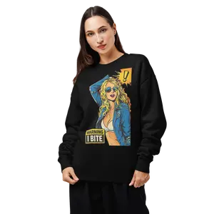 Warning: I Bite - Unisex relax crew neck sweatshirt