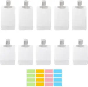 10pcs Travel Pouches for Toiletries, Leak Proof Travel Fluid Makeup Packing Bag,  Plastic Pouch for Lotion Shampoo Cream Hand Soap