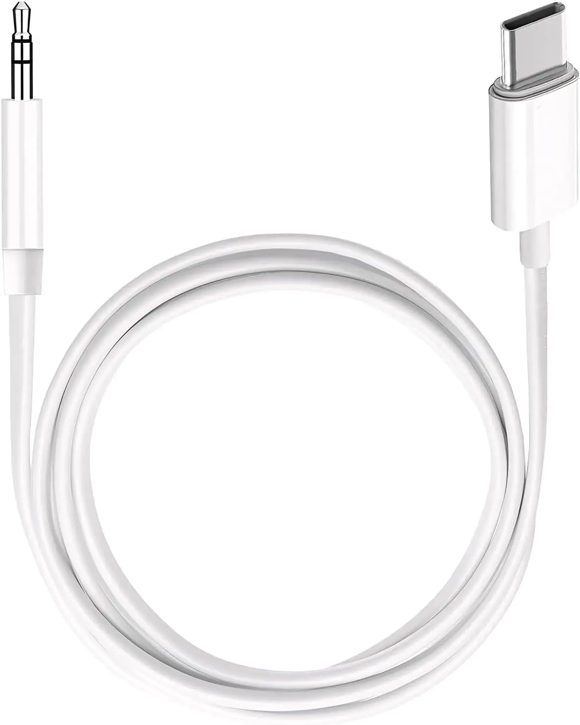USB C to 3.5mm Audio Aux Jack Cable, 3.3 ft, for iPhone 16/16 Pro, Samsung Galaxy S25, iOS & Android Devices (White)