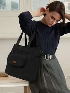 Women's Canvas Tote Bag with Zipper Pockets, Waterproof Large Crossbody Bag, Teacher Handbag, Stylish and Durable Shoulder Bag, Canvas Shoulder Bags