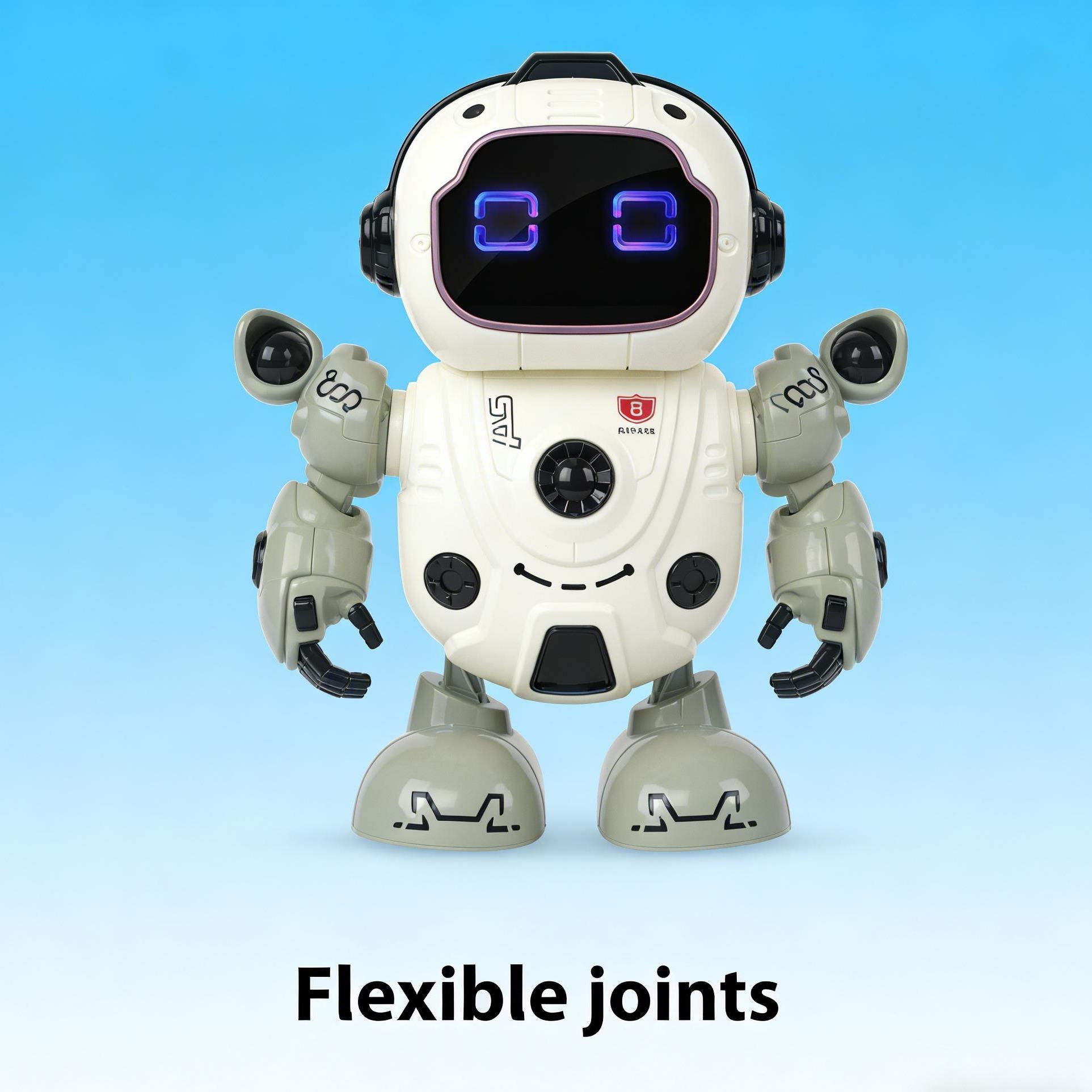Interactive Musical Dancing Robot, Flexible Joints Electronic Toy with LED Eyes, Interactive Electronic Toy, Birthday Gift for Boys Girls