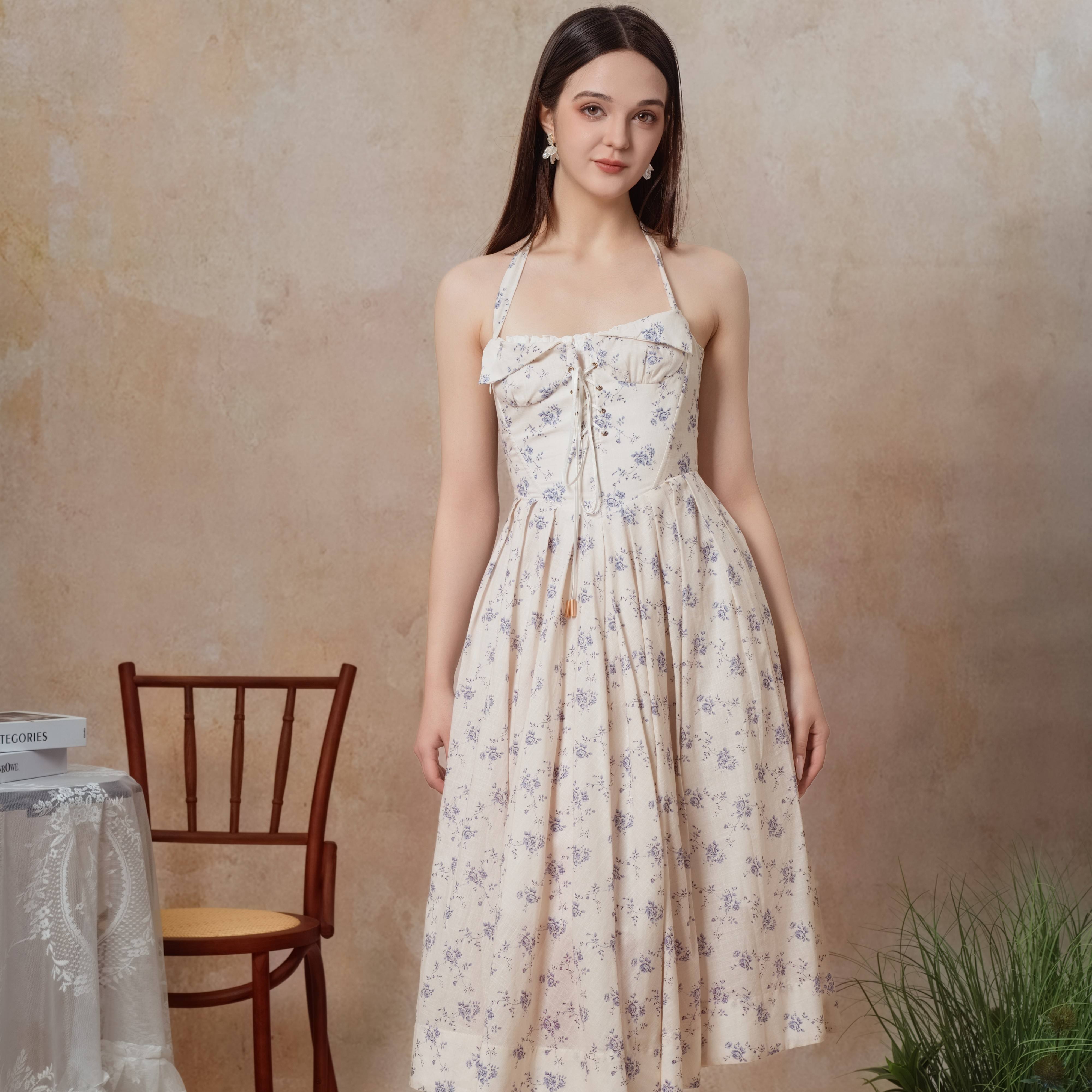 The Cobalt Dream Corset Dress-LuminaVenus  Elegant Dresses Women Beach Outfits Outfit Classy  Slim Fit Women Rehearsal Dinner Dress Bohemian White Lace Vestidos Para Fiesta  Formal Piece birthday outfit Pleated Skirt