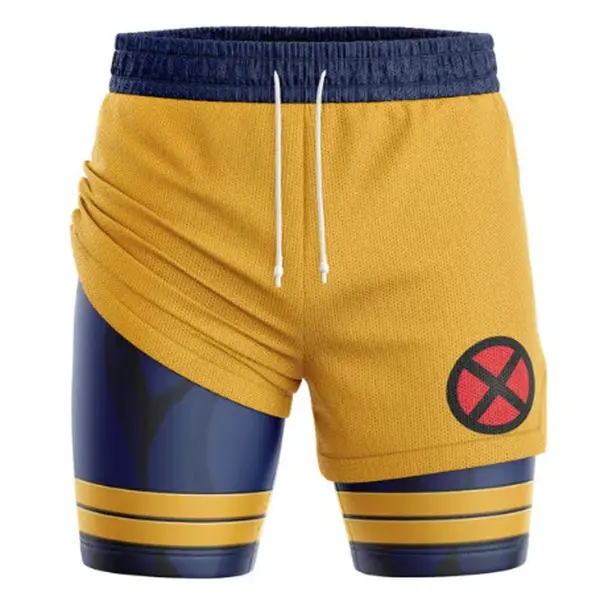 AnimePerformance Shorts Summer Double Layer Beach Pants Fitness Training Pant Sports Swimming Shorts